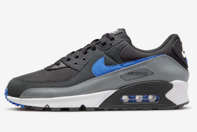 Blue Swooshes Nike Air Max 90 Black Grey-Blue DH4619-001