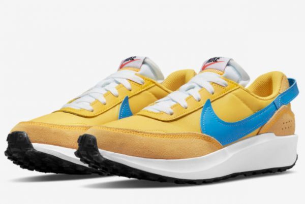 Nike Waffle Debut Yellow Blue Running Shoes DH9523-700-2