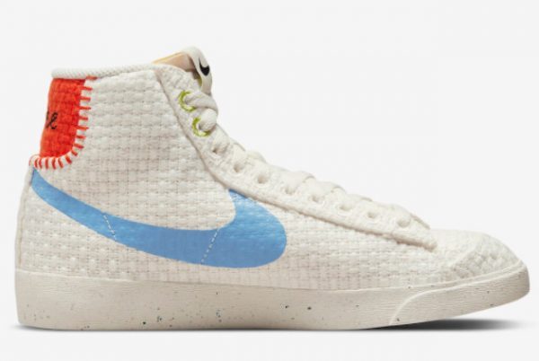 New Release Nike Blazer Mid Hemp White Blue DV2173-100-1