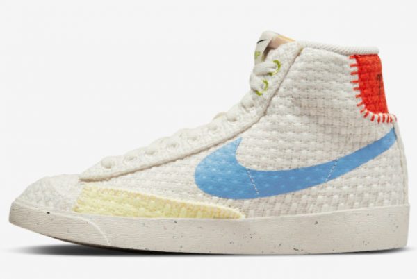 New Release Nike Blazer Mid Hemp White Blue DV2173-100