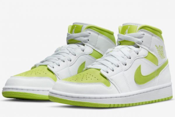 2022 Air Jordan 1 Mid White Lime Basketball Shoes BQ6472-131-2