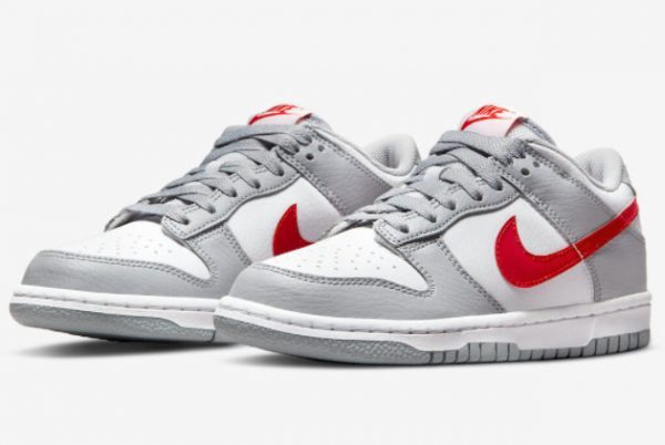 2022 Nike Dunk Low GS White Grey Red Hot Sale DV7149-001-2