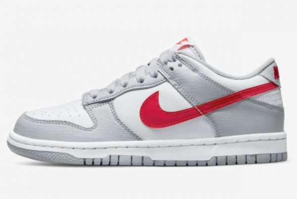 2022 Nike Dunk Low GS White Grey Red Hot Sale DV7149-001