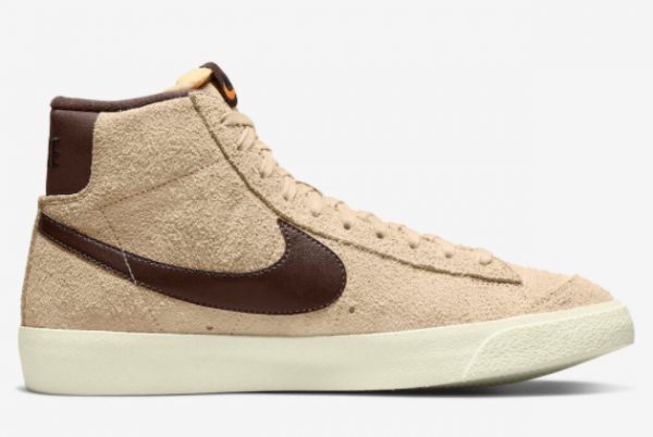 Buy Nike Blazer Mid PRM Tan Shaggy Suede Chocolate Brown DM0178-200-1