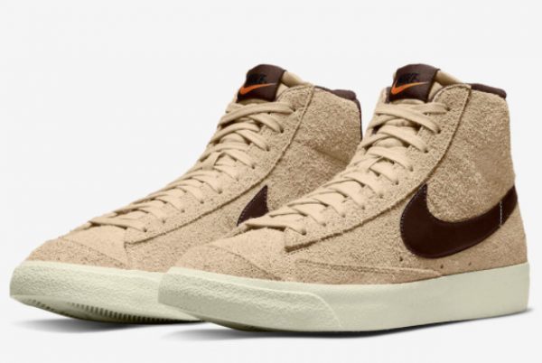 Buy Nike Blazer Mid PRM Tan Shaggy Suede Chocolate Brown DM0178-200-2