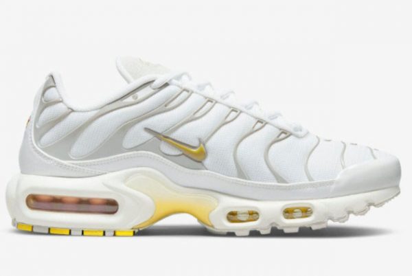 Grade School Nike Air Max Plus White Grey Yellow DV6987-100-1