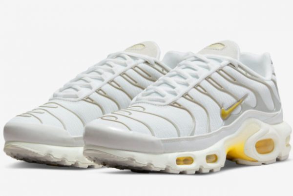 Grade School Nike Air Max Plus White Grey Yellow DV6987-100-3