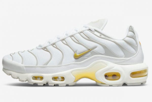 Grade School Nike Air Max Plus White Grey Yellow DV6987-100