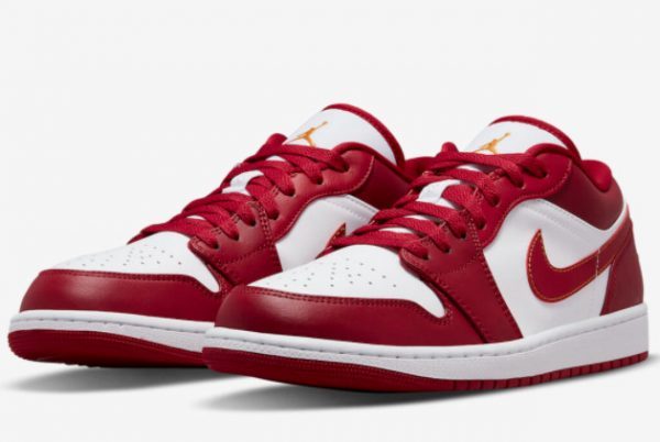 Men and Women's Air Jordan 1 Low Cardinal Red 553558-607-2