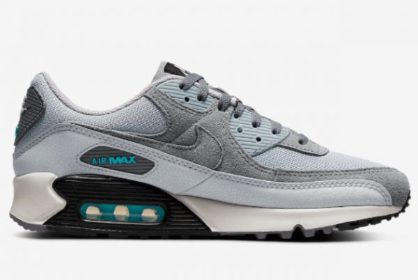 Nike Air Max 90 Grey Black-Aqua For Sale DM0029-002-1