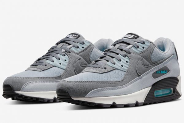 Nike Air Max 90 Grey Black-Aqua For Sale DM0029-002-2