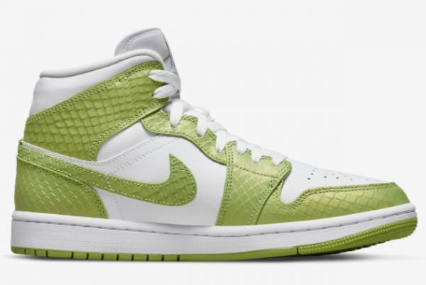 2022 Air Jordan 1 Mid SE Green Python Sneakers For Sale DV2959-113-1