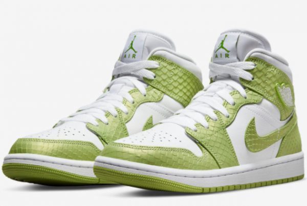 2022 Air Jordan 1 Mid SE Green Python Sneakers For Sale DV2959-113-2