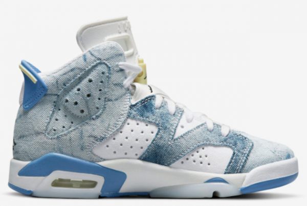 2022 Air Jordan 6 GS Washed Denim Outlet Sale DM9045-100-1