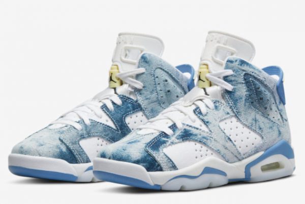 2022 Air Jordan 6 GS Washed Denim Outlet Sale DM9045-100-2