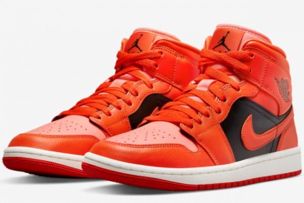 2022 Cheap Air Jordan 1 Mid Orange Black Hot Sell DM3381-600-2