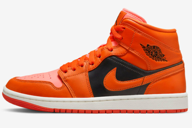 2022 Cheap Air Jordan 1 Mid Orange Black Hot Sell DM3381-600