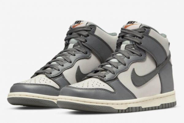 2022 Fashion Nike Dunk High Light Grey Dark Grey-Sail DM1028-001-2