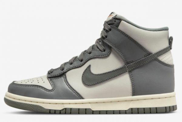 2022 Fashion Nike Dunk High Light Grey Dark Grey-Sail DM1028-001