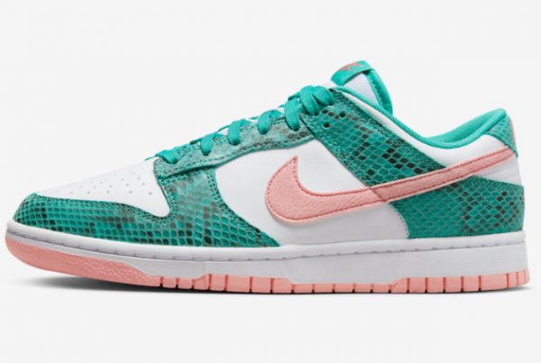 2022 Nike Dunk Low Teal Snakeskin For Sale DR8577-300