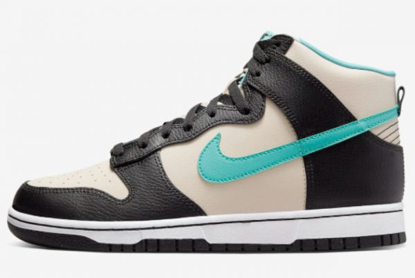 Cheap Nike Dunk High EMB Beige/Black-Turquoise DO9455-200