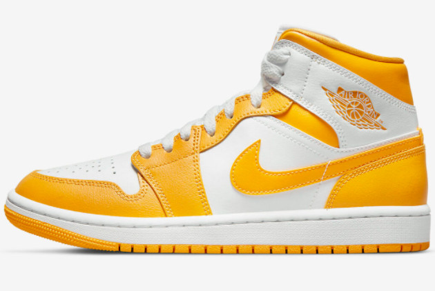 High Quality Air Jordan 1 Mid White Yellow BQ6472-117