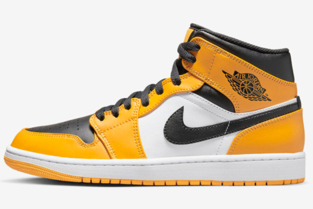 2022 Air Jordan 1 Mid Yellow Black White For Sale 554724-701