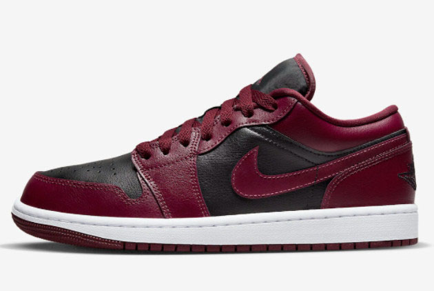 2022 Cheap Air Jordan 1 Low Black Maroon DC0774-006