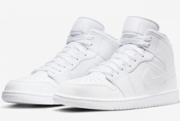 2022 Fashion Shoes Air Jordan 1 Mid Triple White 554724-136-2