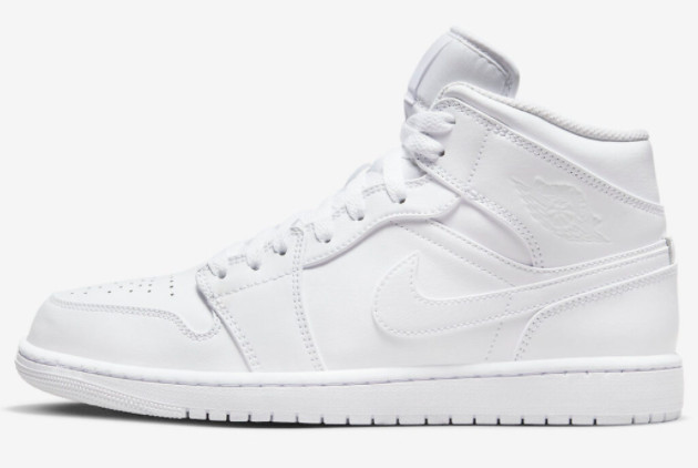 2022 Fashion Shoes Air Jordan 1 Mid Triple White 554724-136