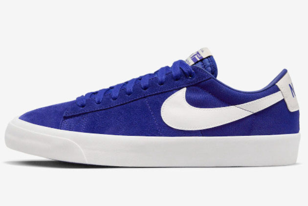 2022 Grade School Nike SB Blazer Low GT Blue White DR9103-400