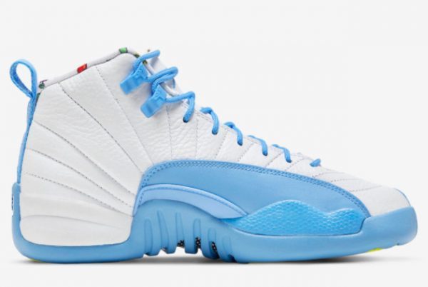 2022 New Air Jordan 12 Emoji White University Blue On Sale DQ4365-114-1