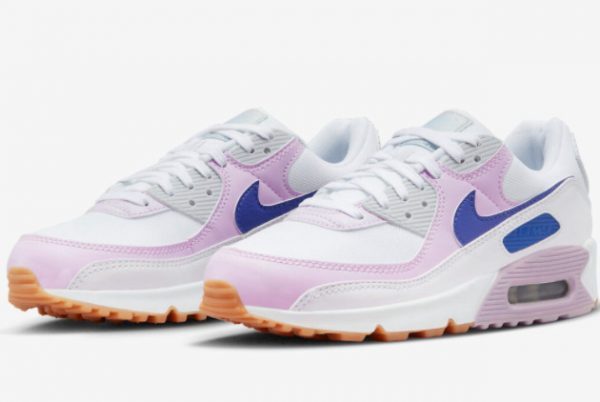 2022 Nike Air Max 90 White Light Purple For Women DX3316-100-2