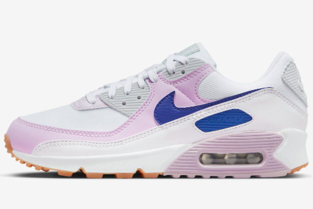 2022 Nike Air Max 90 White Light Purple For Women DX3316-100