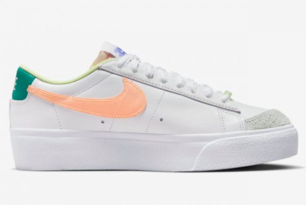 2022 Nike Blazer Low Platform White Peach Training Shoes DX3719-100-1