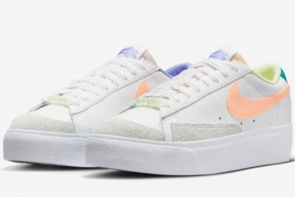 2022 Nike Blazer Low Platform White Peach Training Shoes DX3719-100-2