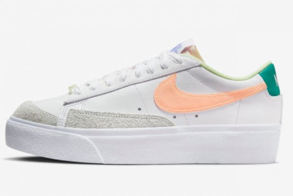 2022 Nike Blazer Low Platform White Peach Training Shoes DX3719-100