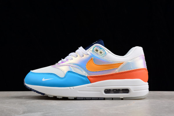 2022 Cheap Nike Air Max 1 AMD White Blue Orange DQ9326-200